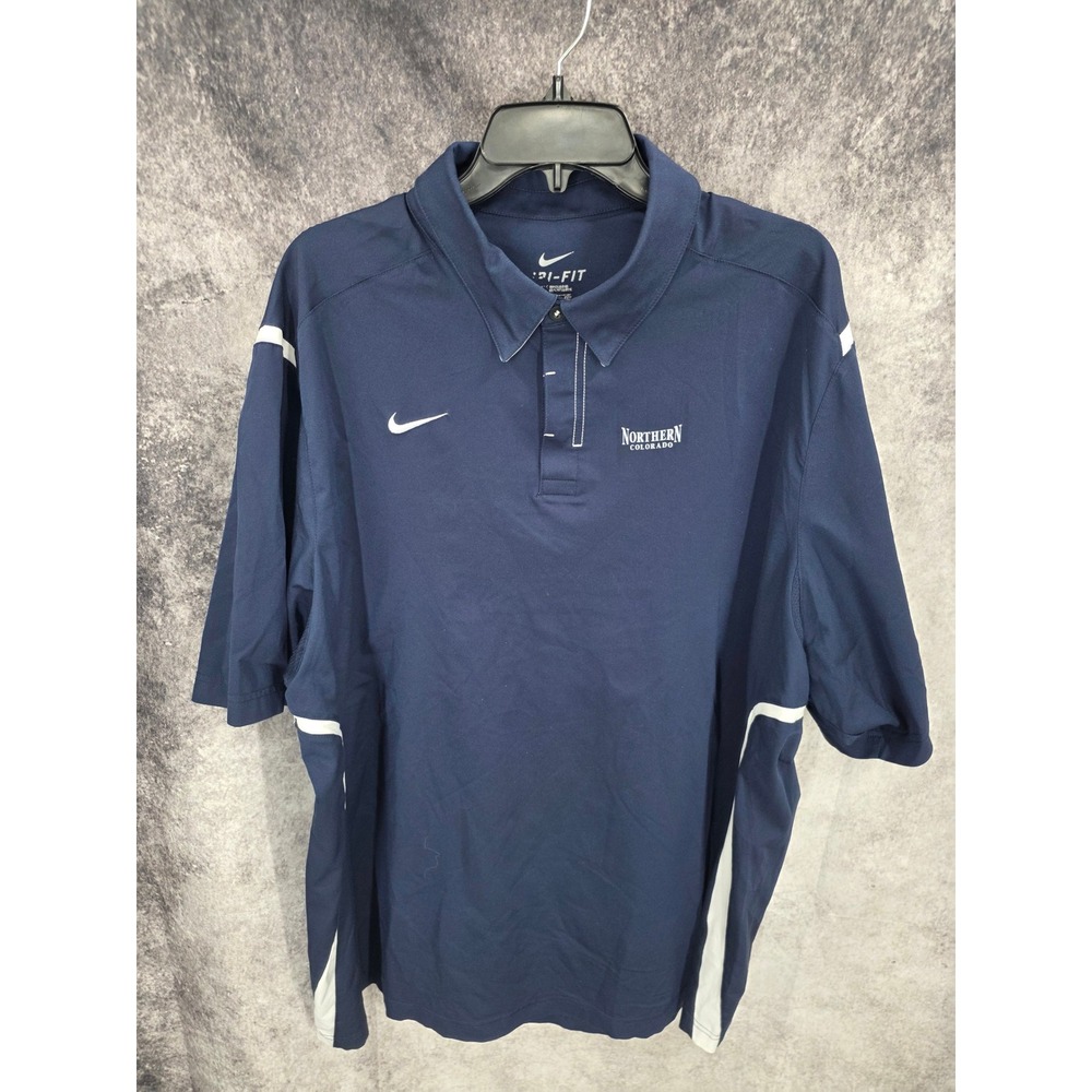 Northern Colorado Bears Nike Polo Shirt Mens 2XL Blue Dri Fit NCAA Football